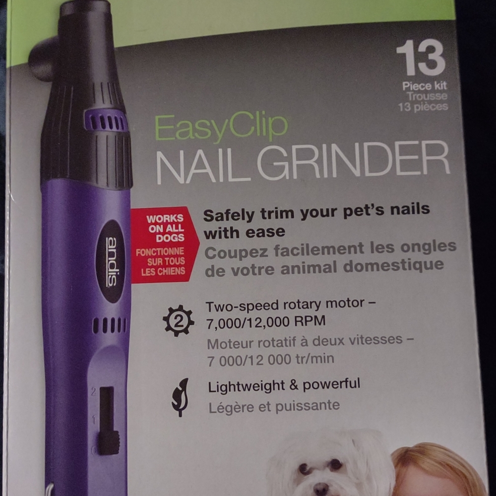Andis 2 speed dog nail grinder.